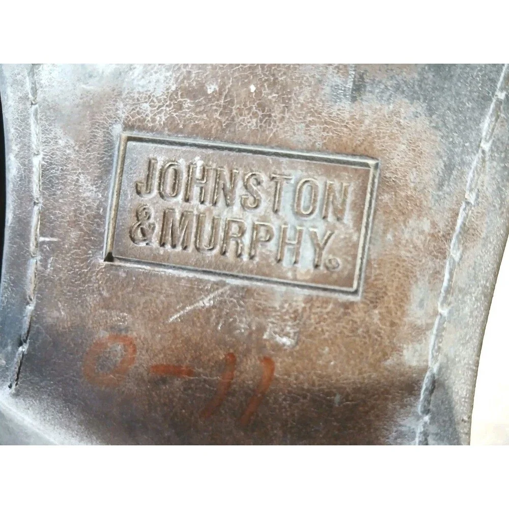 Johnston & Murphy Brown Leather Derby Shoes Size 12 Romania Dress